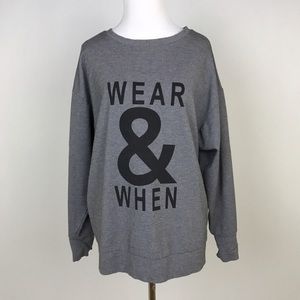 BANANA REPUBLIC Slouchy Graphic Sweatshirt S Grey